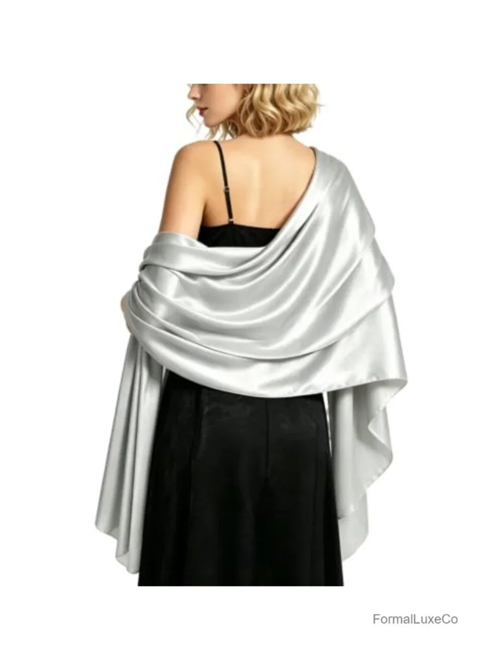 Satin Shawl Wrap Long Silky Formal Scarf Evening Dress Cover Up